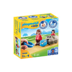 MAMA SI FETITA CU MASINUTA CATEL - PLAYMOBIL 1.2.3 (PM70406) - Libelula Vesela - Jucarii