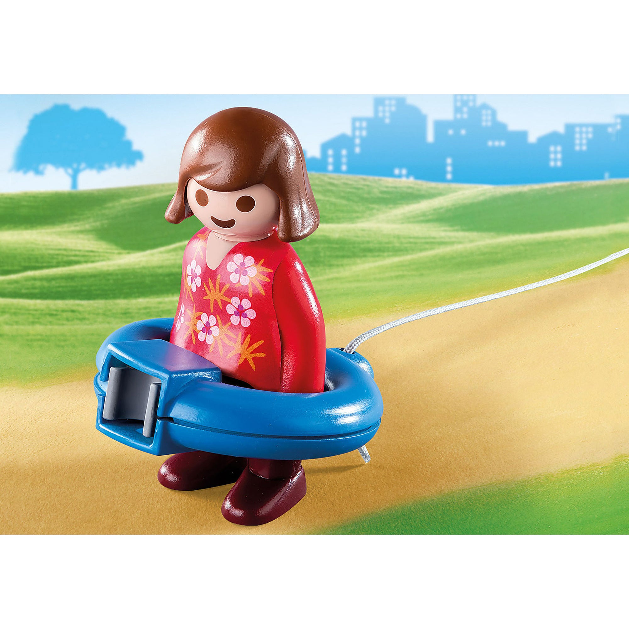 MAMA SI FETITA CU MASINUTA CATEL - PLAYMOBIL 1.2.3 (PM70406) - Libelula Vesela - Jucarii