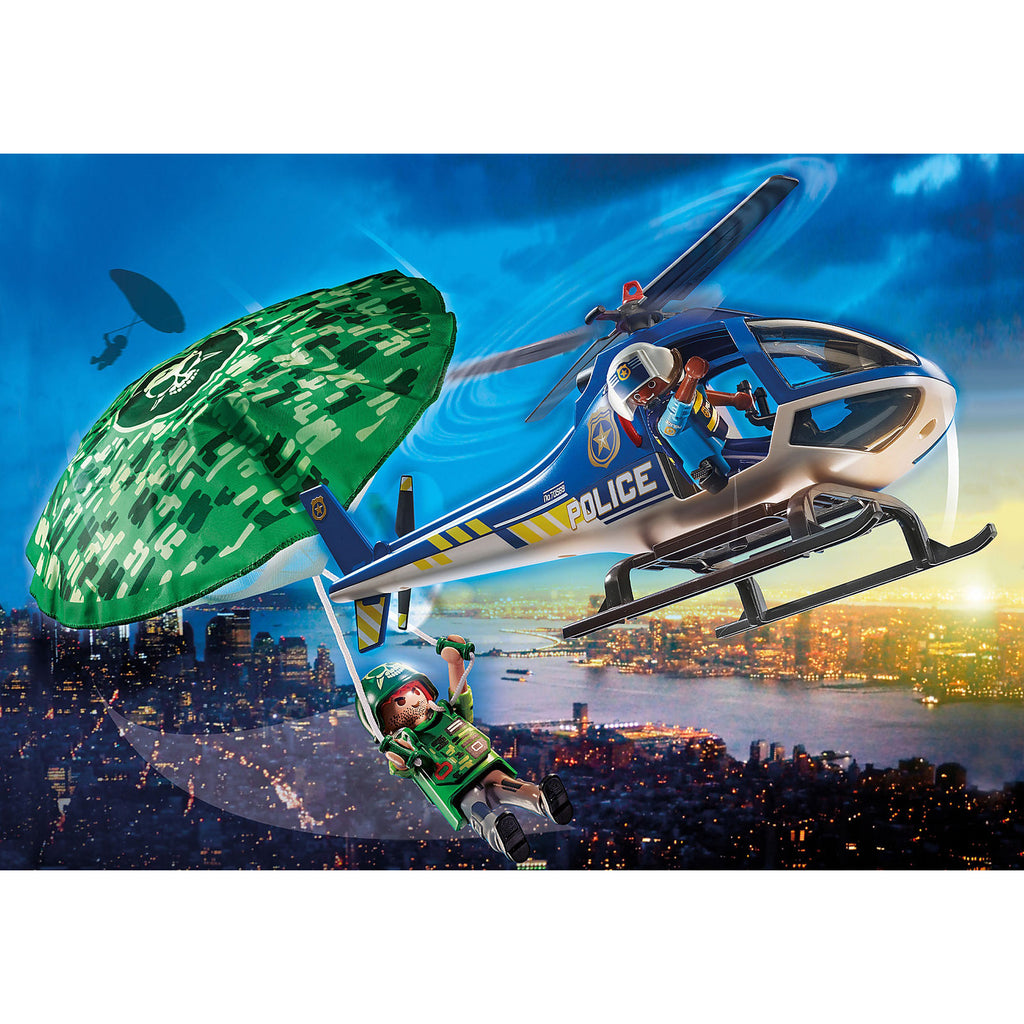 ELICOPTER DE POLITIE SI PARASUTIST - PLAYMOBIL (PM70569) - Libelula Vesela - Jucarii