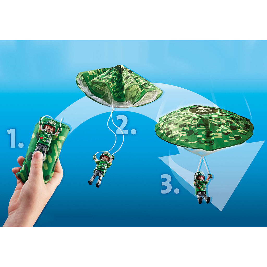 ELICOPTER DE POLITIE SI PARASUTIST - PLAYMOBIL (PM70569) - Libelula Vesela - Jucarii