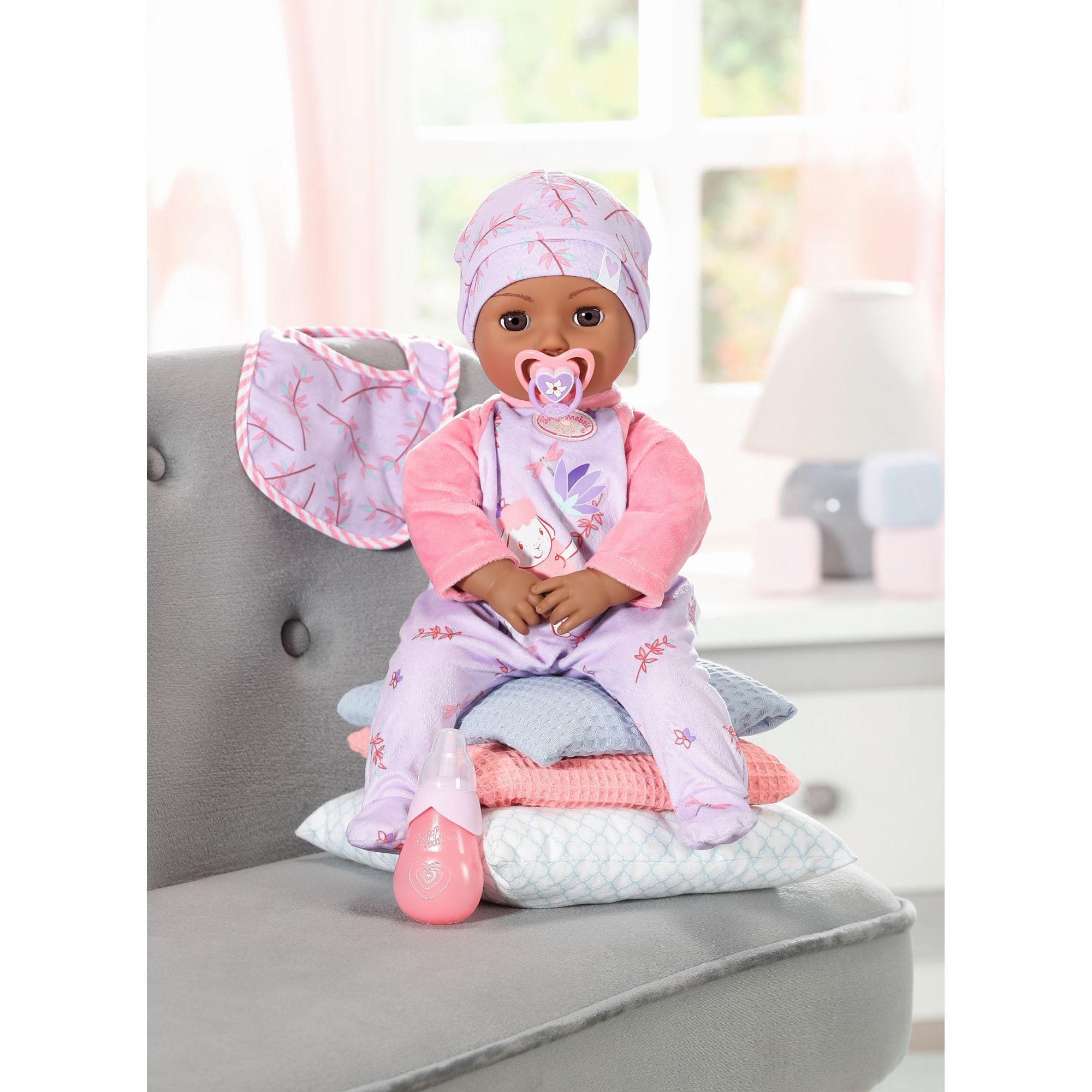 BABY ANNABELL - PAPUSICA NEAGRA LEAH 43 CM - ZAPF CREATION (ZF705919) - Libelula Vesela - Jucarii