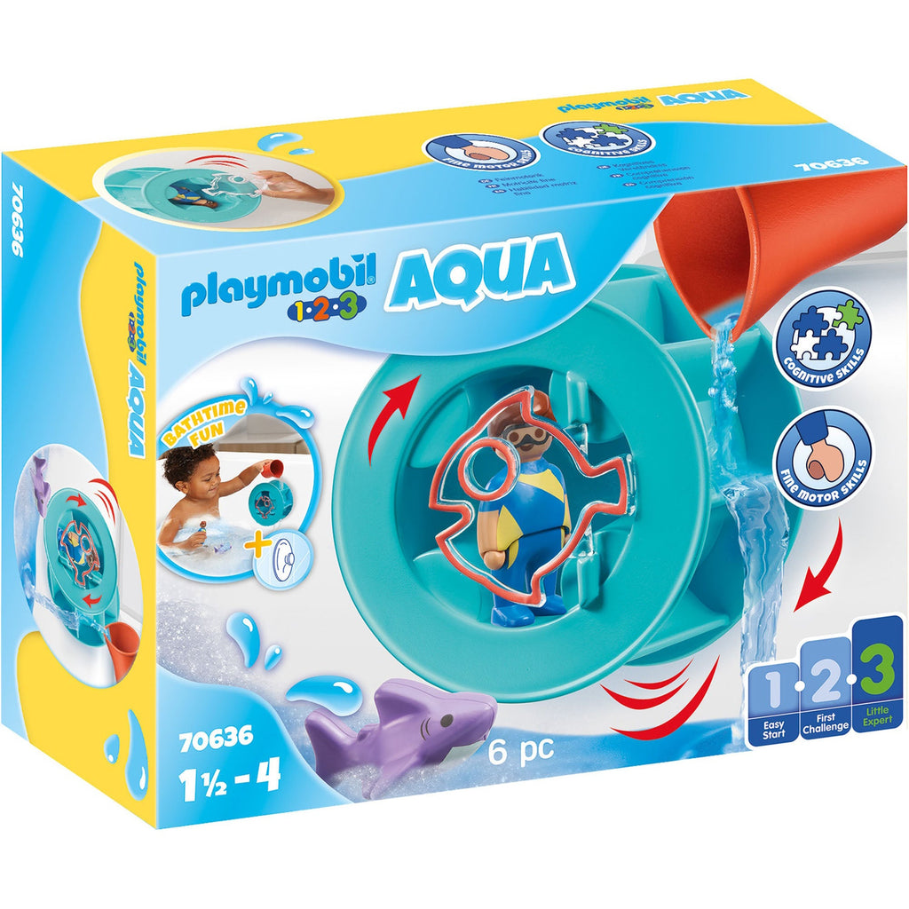 ROATA DE APA CU PUI DE RECHIN - PLAYMOBIL 1.2.3 (PM70636) - Libelula Vesela - Jucarii