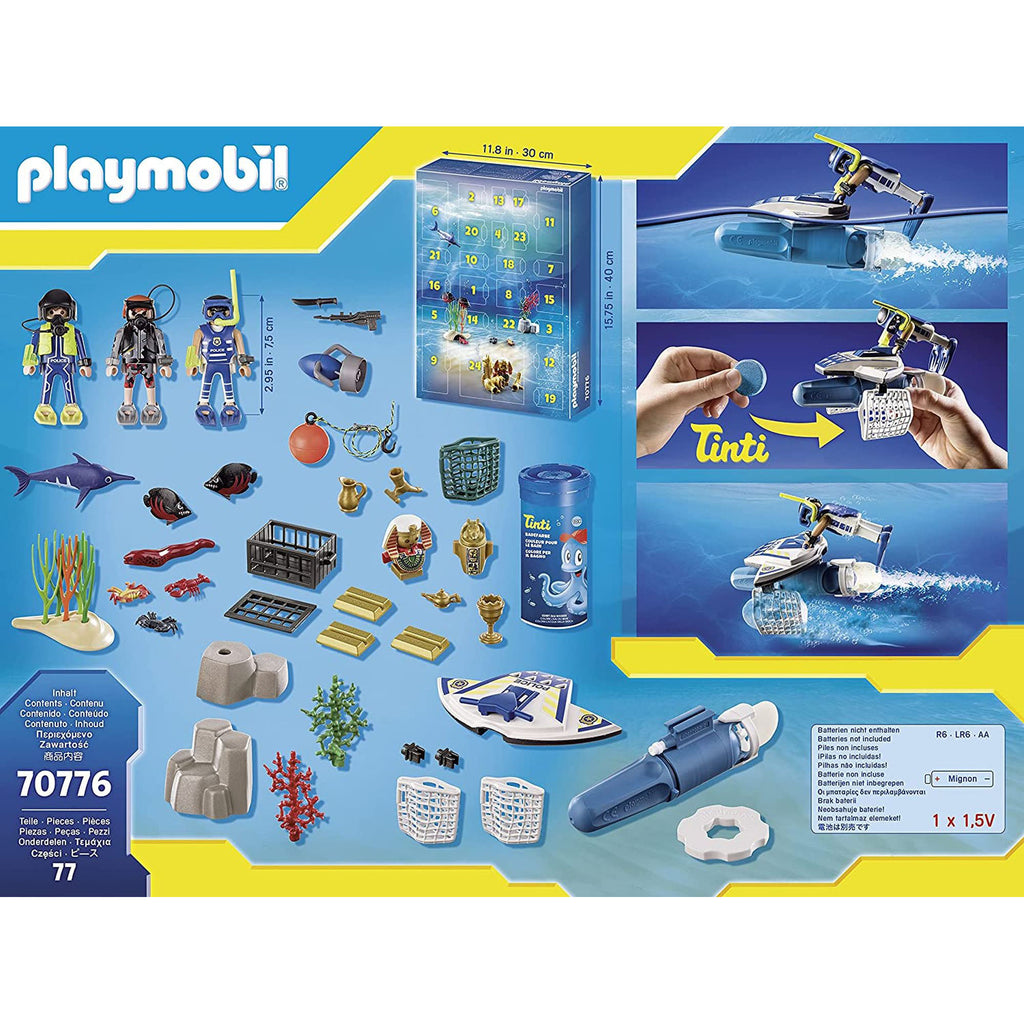 CALENDAR CRACIUN - POLITIA SUB APA - PLAYMOBIL CHRISTMAS (PM70776) - Libelula Vesela - Jucarii