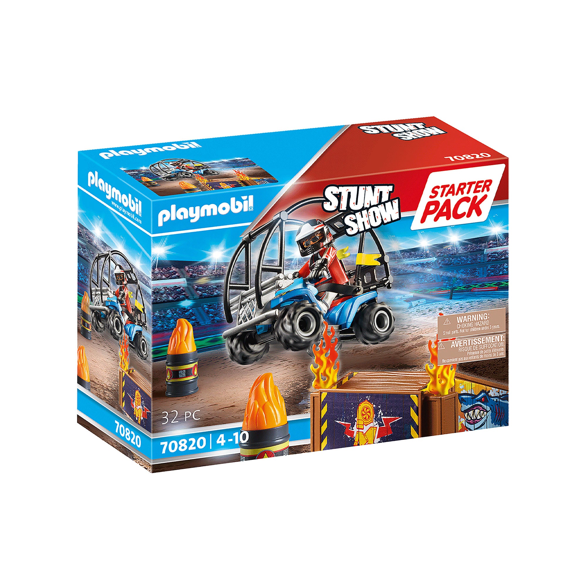 STUNT SHOW - VEHICUL SI RAMPA DE FOC - PLAYMOBIL (70820) - Libelula Vesela - Jucarii