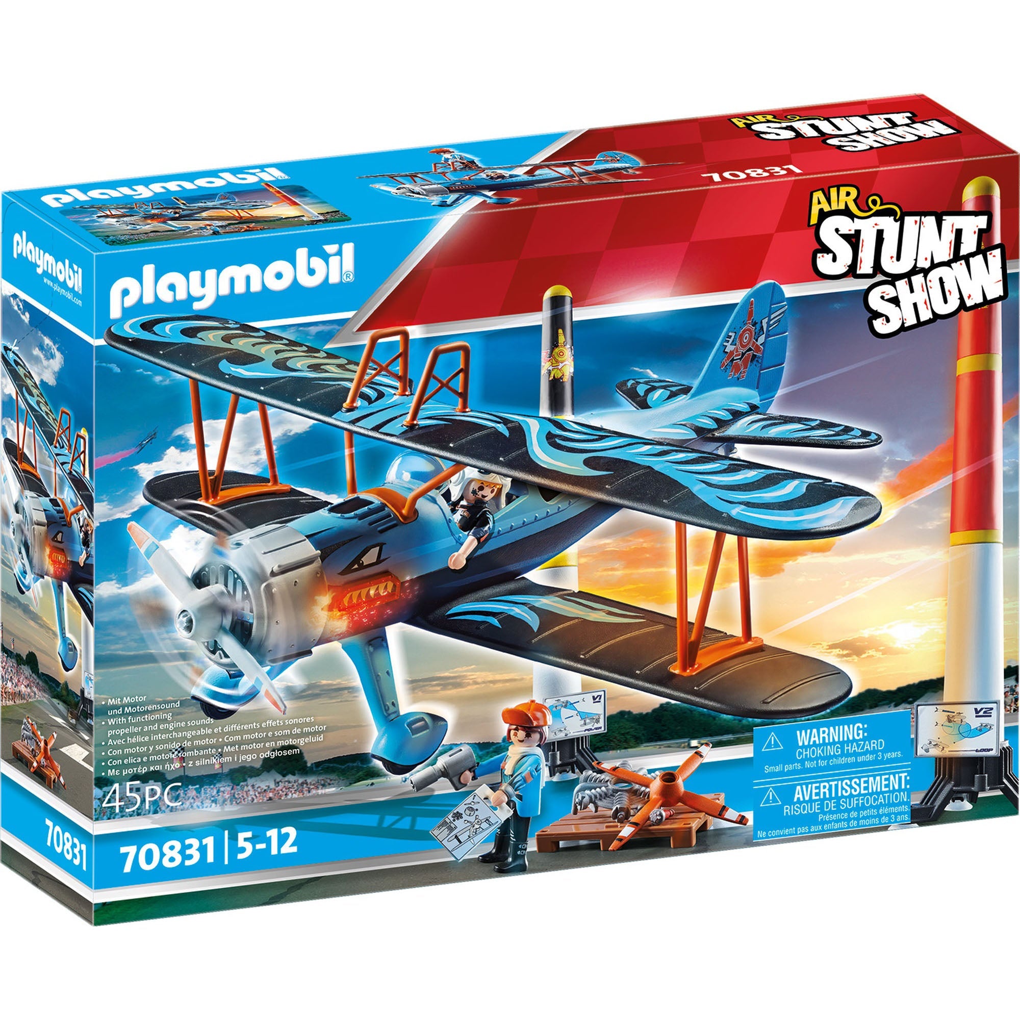 BIPLAN PHOENIX - PLAYMOBIL AIR STUNT SHOW (PM70831) - Libelula Vesela - Jucarii