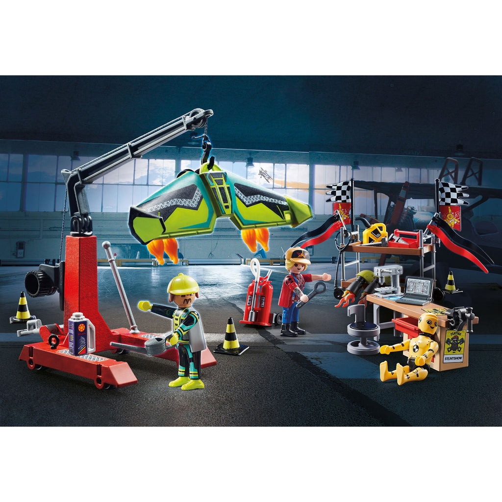 STATIE PENTRU REPARATII - PLAYMOBIL AIR STUNT SHOW (PM70834) - Libelula Vesela - Jucarii