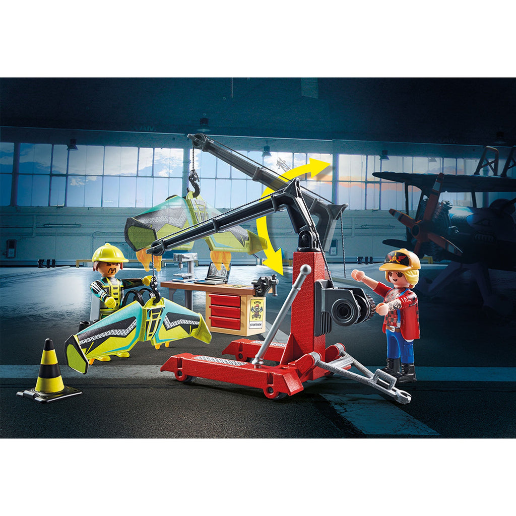 STATIE PENTRU REPARATII - PLAYMOBIL AIR STUNT SHOW (PM70834) - Libelula Vesela - Jucarii
