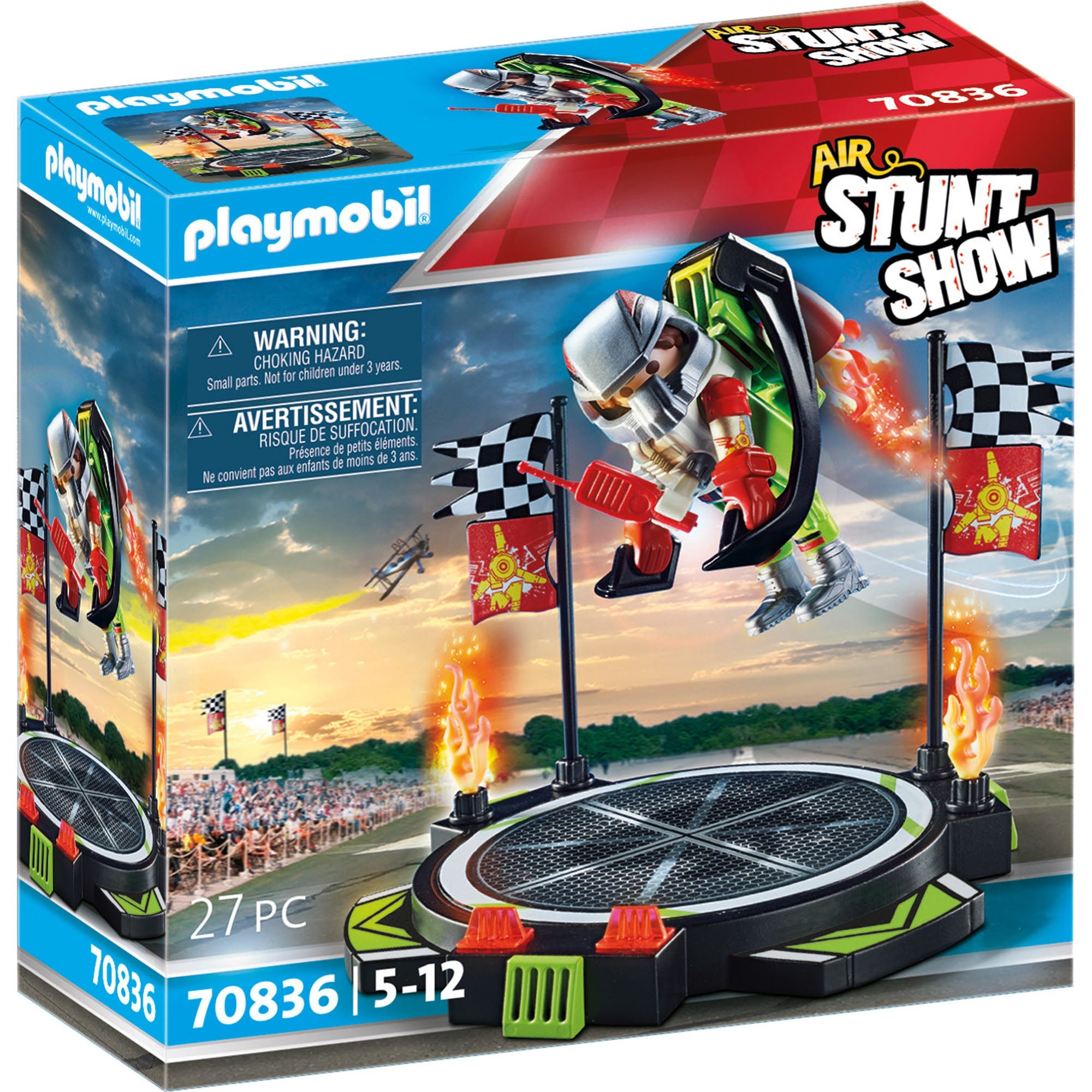STUNT SHOW - CASCADOR CU JETPACK - PLAYMOBIL AIR STUNT SHOW (PM70836) - Libelula Vesela - Jucarii