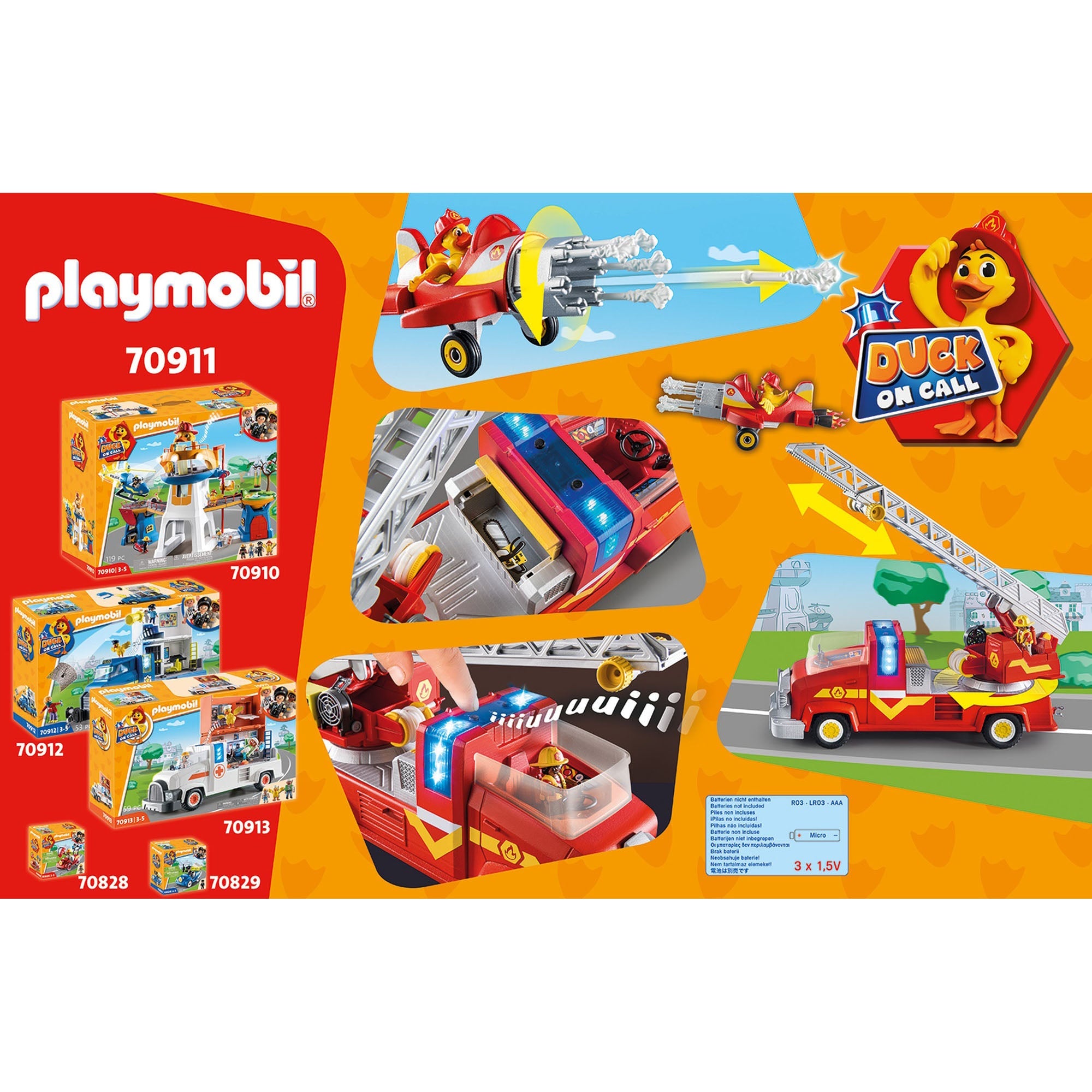CAMION DE POMPIERI - PLAYMOBIL DUCK ON CALL (PM70911) - Libelula Vesela - Jucarii