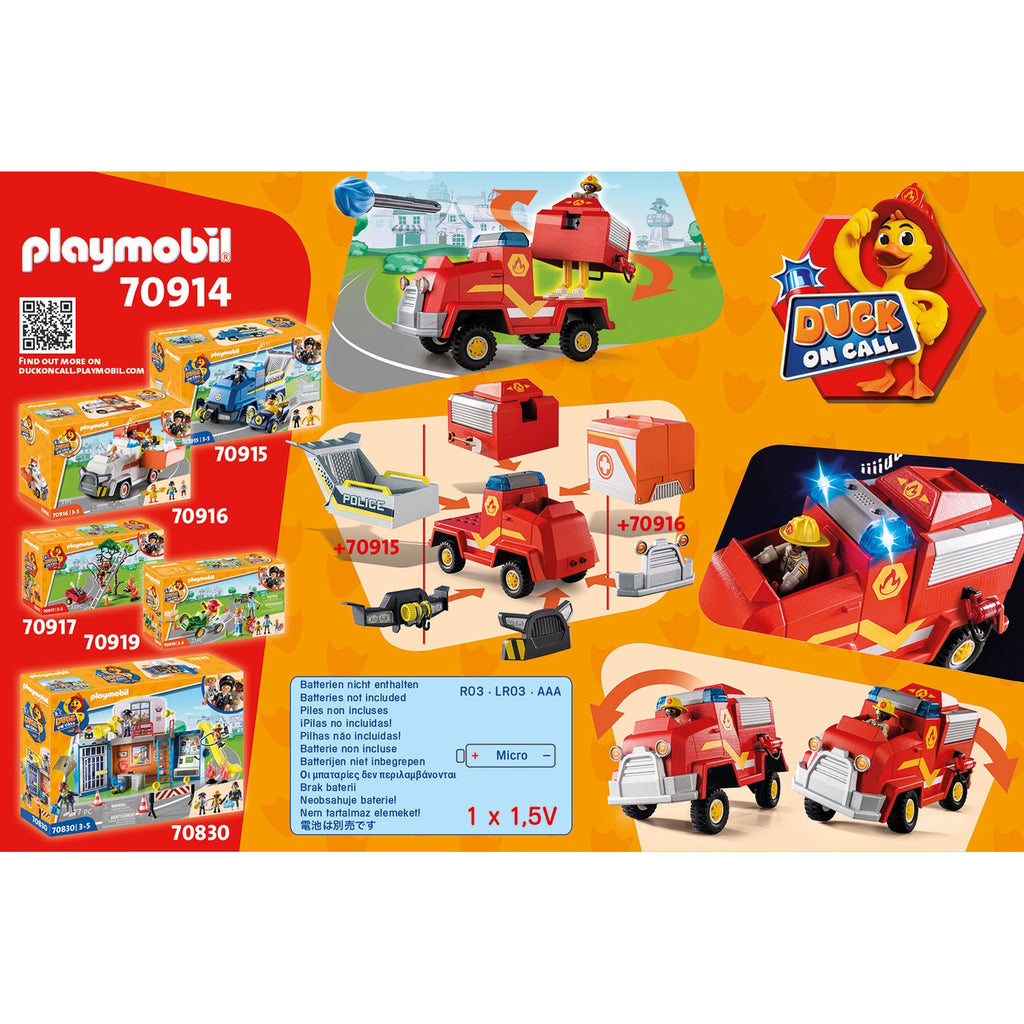 MASINA DE POMPIERI - PLAYMOBIL DUCK ON CALL (PM70914) - Libelula Vesela - Jucarii