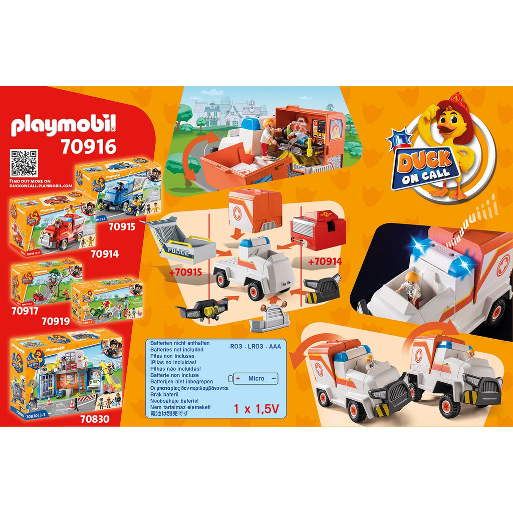 AMBULANTA - PLAYMOBIL DUCK ON CALL (PM70916) - Libelula Vesela - Jucarii