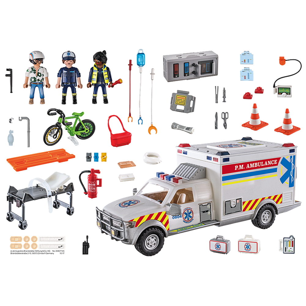 AMBULANTA CU LUMINI SI SUNETE - PLAYMOBIL CITY ACTION (PM70936) - Libelula Vesela - Jucarii