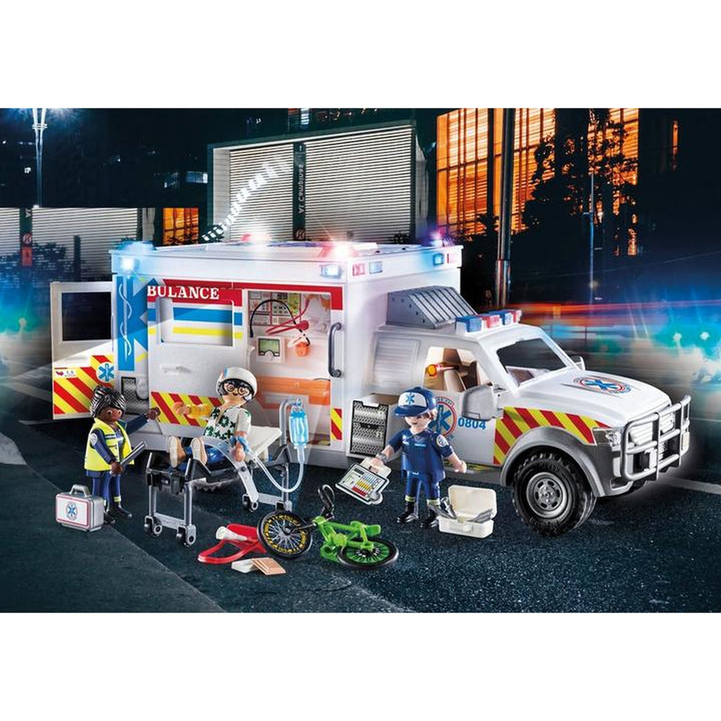 AMBULANTA CU LUMINI SI SUNETE - PLAYMOBIL CITY ACTION (PM70936) - Libelula Vesela - Jucarii