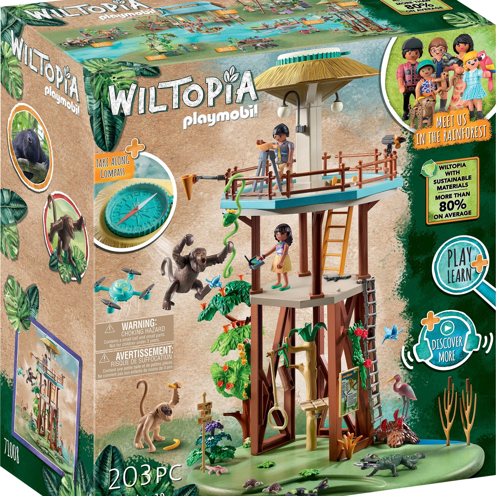 TURN DE CERCETARE CU BUSOLA - PLAYMOBIL WILTOPIA (PM71008) - Libelula Vesela - Jucarii