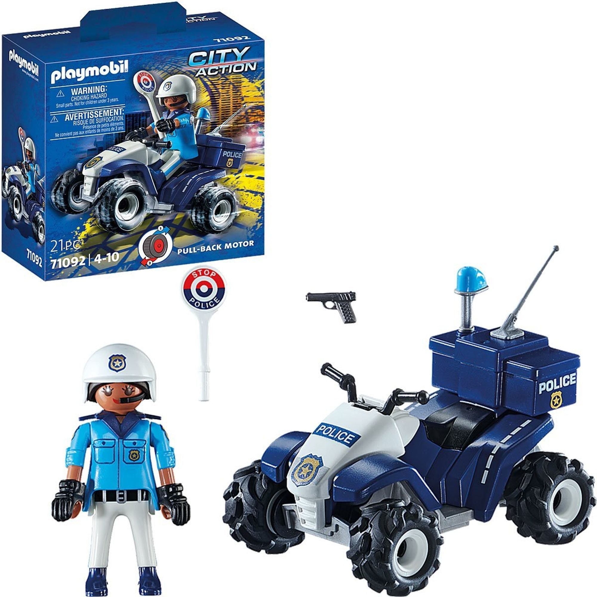 VEHICUL PULLBACK DE POLITIE - PLAYMOBIL (PM71092) - Libelula Vesela - Jucarii