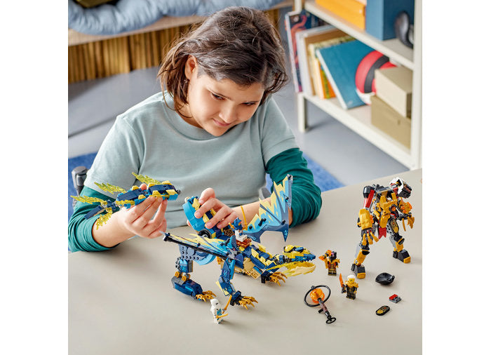 DRAGONUL ELEMENTAL VS. ROBOTUL IMPARATESEI - LEGO NINJAGO - LEGO (71796) - Libelula Vesela - Jucarii
