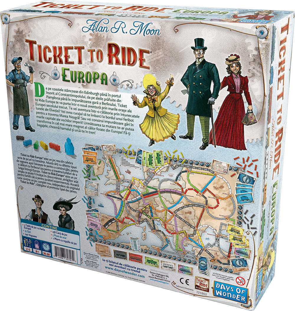 JOC DE SOCIETATE TICKET TO RIDE EUROPA - DAYS OF WONDER (721802) - Libelula Vesela - Jucarii