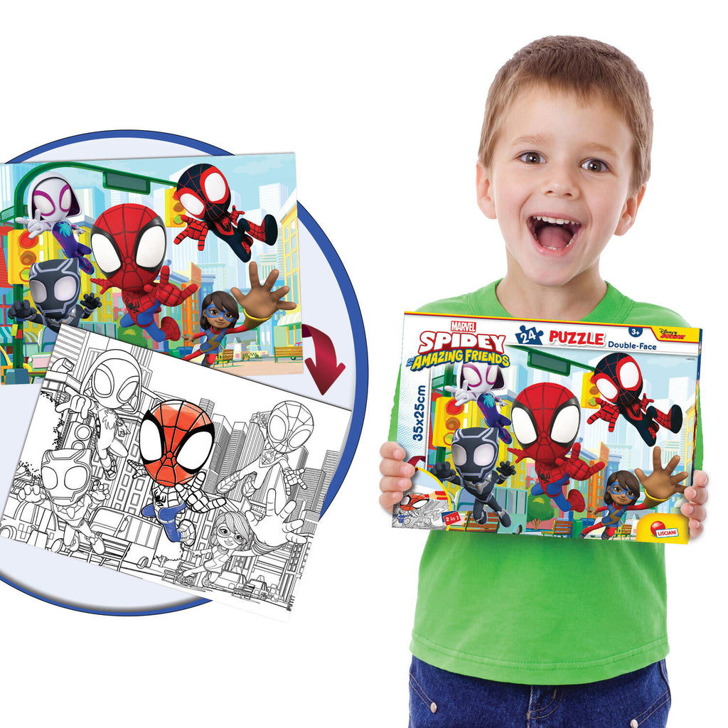 PUZZLE DE COLORAT - PAIENJENELUL MARVEL ȘI PRIETENII LUI UIMITORI (24 DE PIESE) - LISCIANI (L99603) - Libelula Vesela - Jucarii