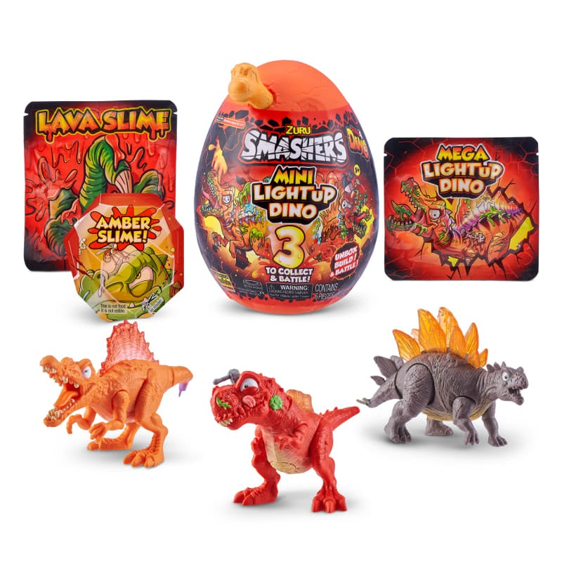 SMASHERS - OU SURPRIZA MINI DINO LIGHT-UP - ZURU (7473) - Libelula Vesela - Jucarii