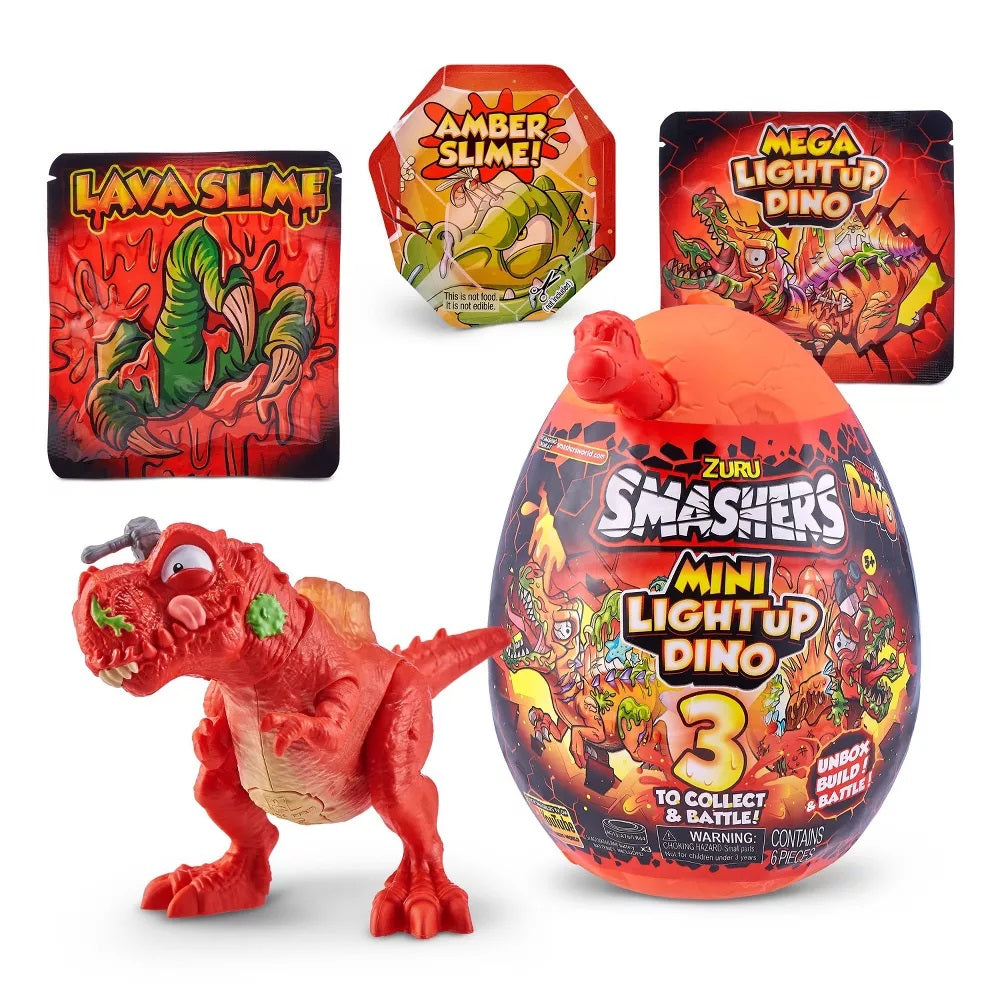 SMASHERS - OU SURPRIZA MINI DINO LIGHT-UP - ZURU (7473) - Libelula Vesela - Jucarii