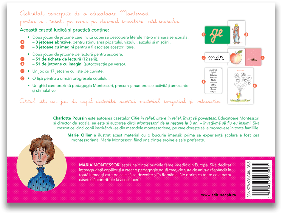 CASETELE MONTESSORI - INVAT SA CITESC CU MONTESSORI - DPH (978-606-048-135-5) - Libelula Vesela - Carti