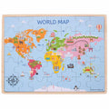 PUZZLE DIN LEMN - HARTA LUMII (35 PIESE) - BIGJIGS (BJ098) - Libelula Vesela - Jucarii