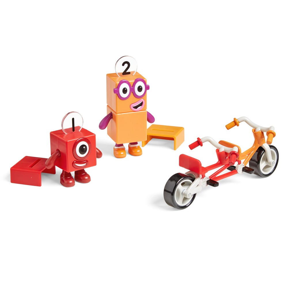 SET FIGURINE NUMBERBLOCKS - AVENTURI PE BICICLETA CU UNU & DOI - HAND2MIND (HM95354-UK) - Libelula Vesela - Jucarii