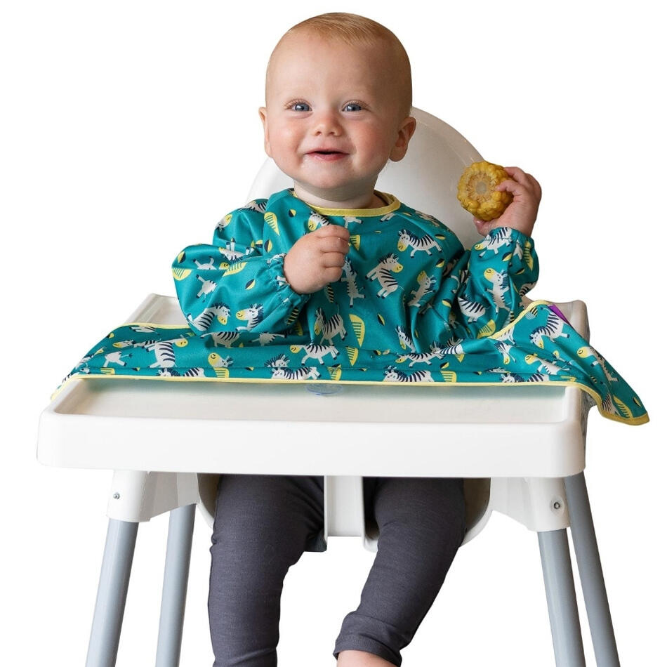 BAVETA CU MANECI SI VENTUZE - ZEBRE VESELE - TIDY TOT (CCDZ) - Libelula Vesela - Puericultura