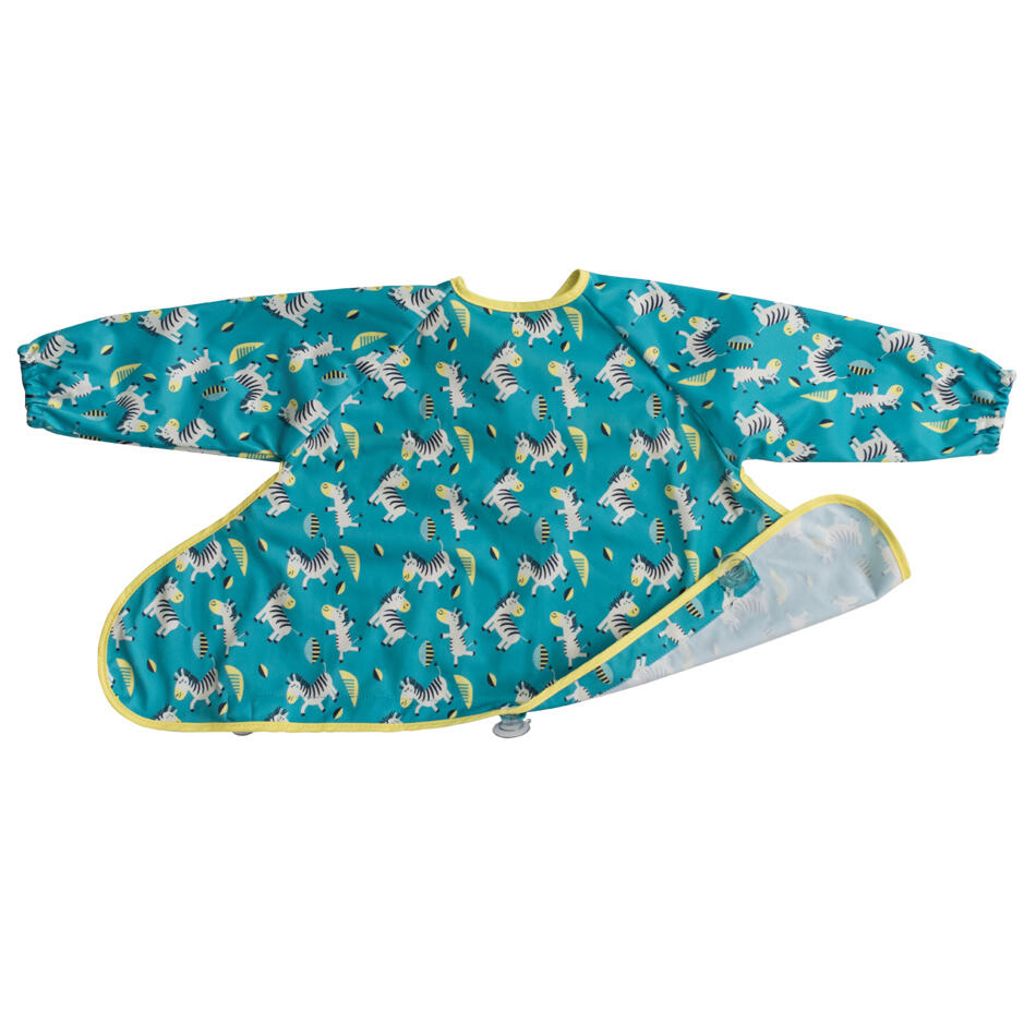 BAVETA CU MANECI SI VENTUZE - ZEBRE VESELE - TIDY TOT (CCDZ) - Libelula Vesela - Puericultura