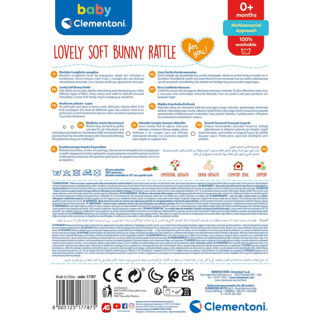 BABY CLEMENTONI - ZORNAITOARE DE PLUS IEPURAS - CLEMENTONI (CL17787) - Libelula Vesela - Jucarii