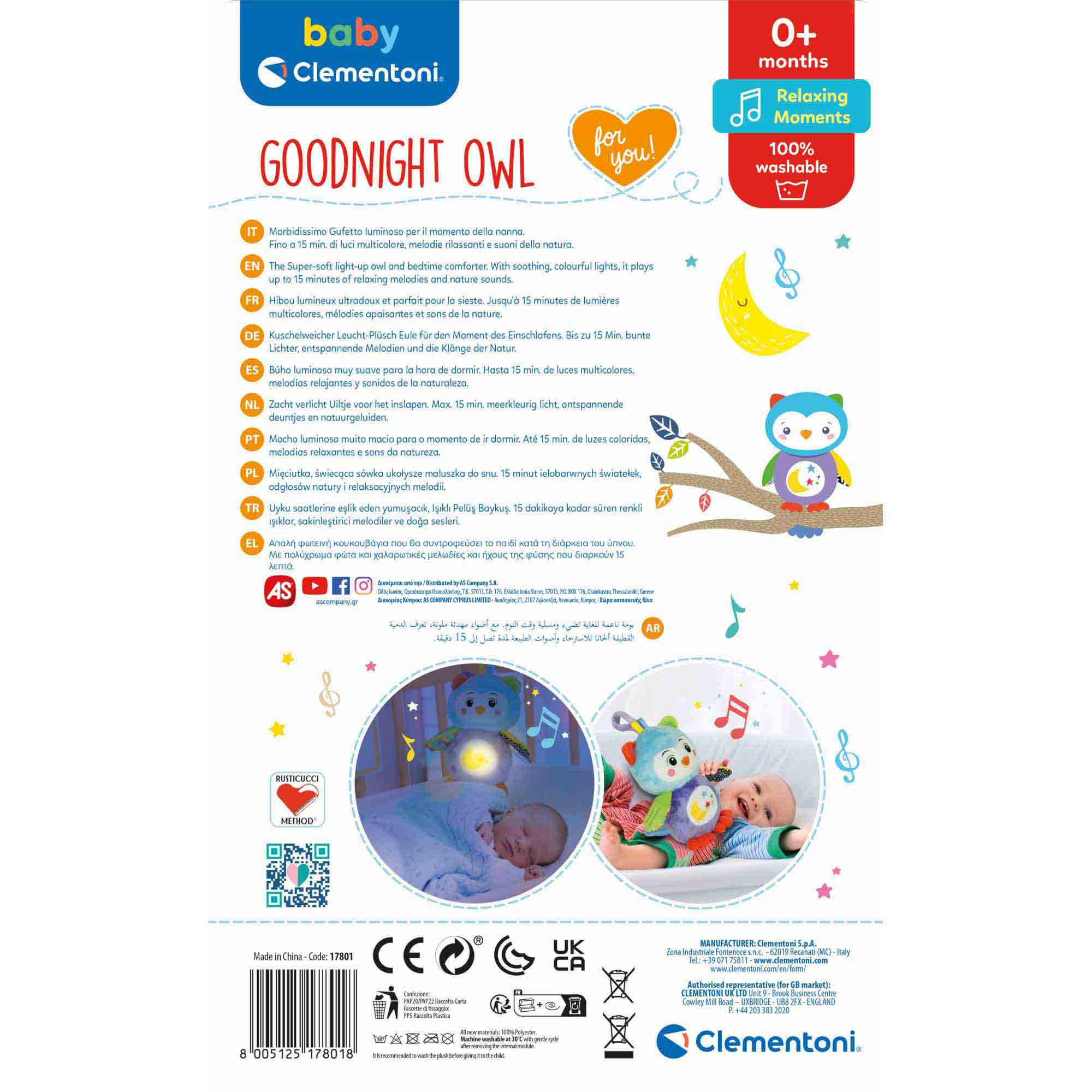 BUFNITA CU LUMINI SI SUNETE DE PLUS - CLEMENTONI (CL17801) - Libelula Vesela - Jucarii