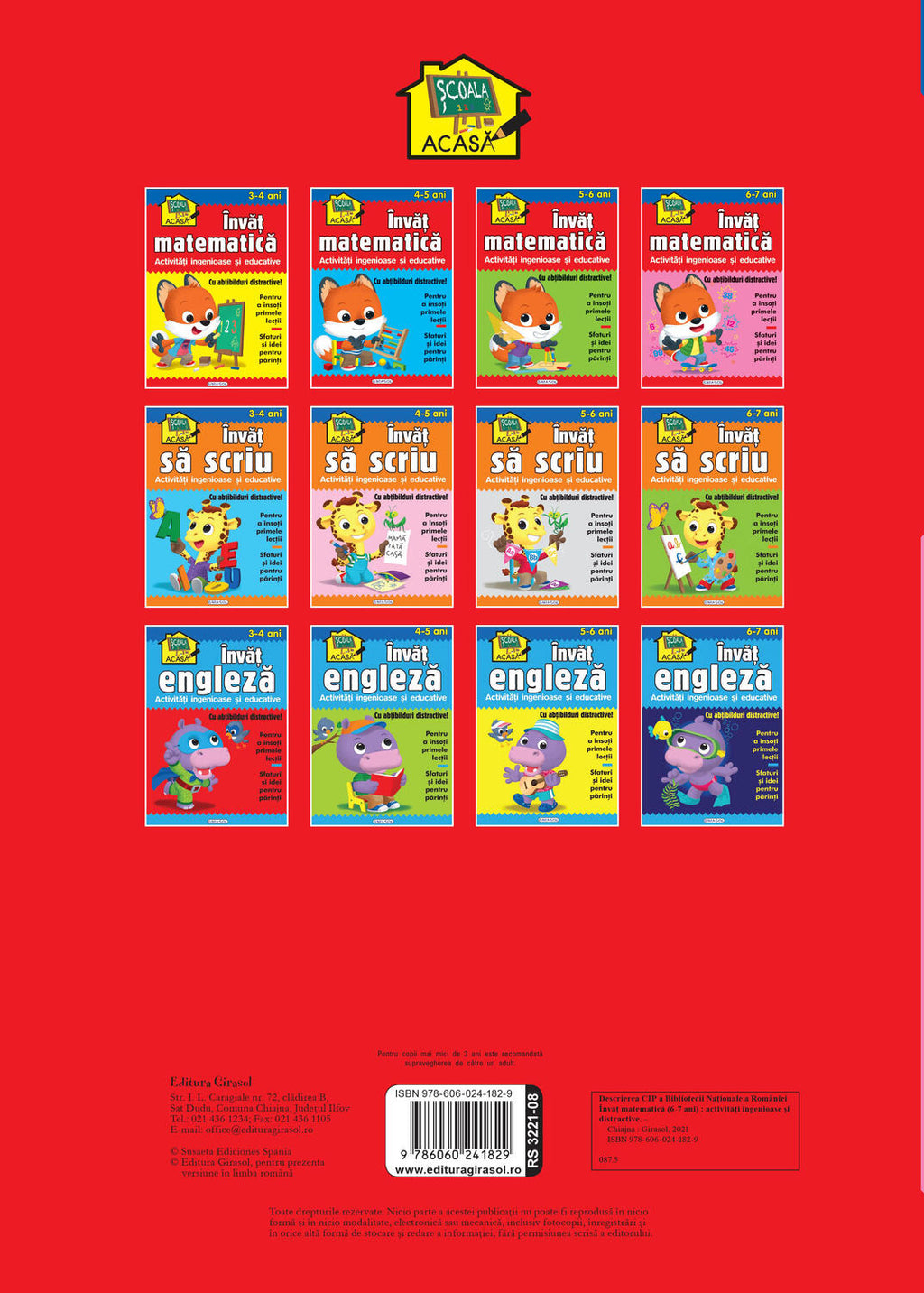 SCOALA ACASA - INVAT MATEMATICA 6-7 ANI - GIRASOL (978-606-024-182-9) - Libelula Vesela - Carti