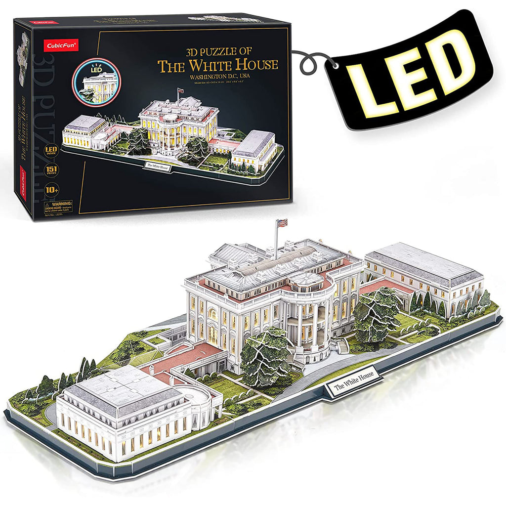 PUZZLE 3D LED CASA ALBA 151 PIESE - CUBICFUN (CUL529H) - Libelula Vesela - Jucarii