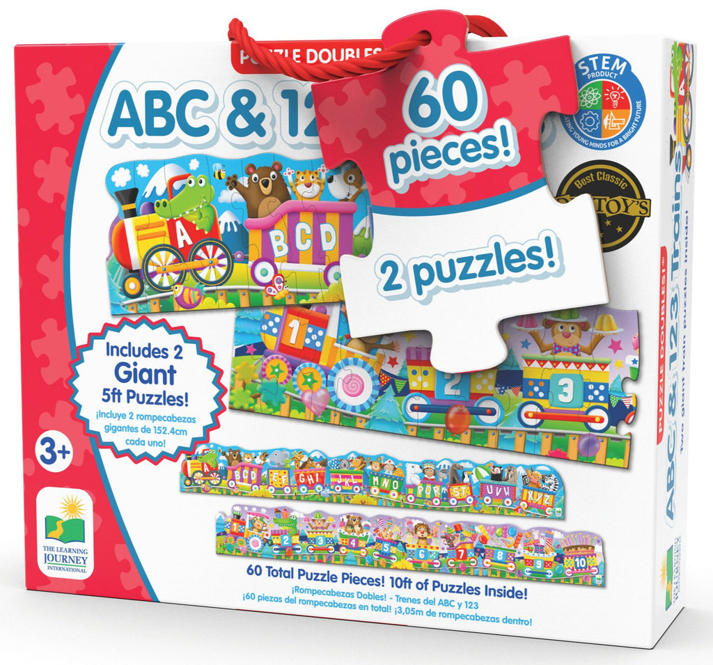 SET 2 PUZZLE-URI TRENUL URIAS CU NUMERE SI LITERE - ENG - THE LEARNING JOURNEY (TLJ854631) - Libelula Vesela - Jucarii
