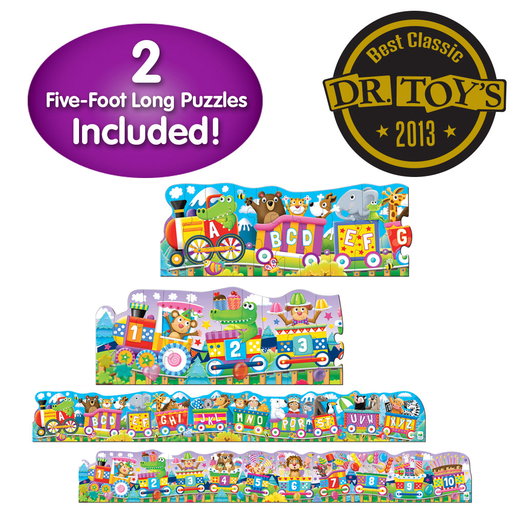 SET 2 PUZZLE-URI TRENUL URIAS CU NUMERE SI LITERE - ENG - THE LEARNING JOURNEY (TLJ854631) - Libelula Vesela - Jucarii