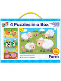 SET 4 PUZZLE-URI ANIMALE DE LA FERMA (4, 6, 8, 12 PIESE) (1003913) - Libelula Vesela - Jucarii
