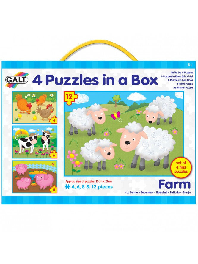 SET 4 PUZZLE-URI ANIMALE DE LA FERMA (4, 6, 8, 12 PIESE) (1003913) - Libelula Vesela - Jucarii