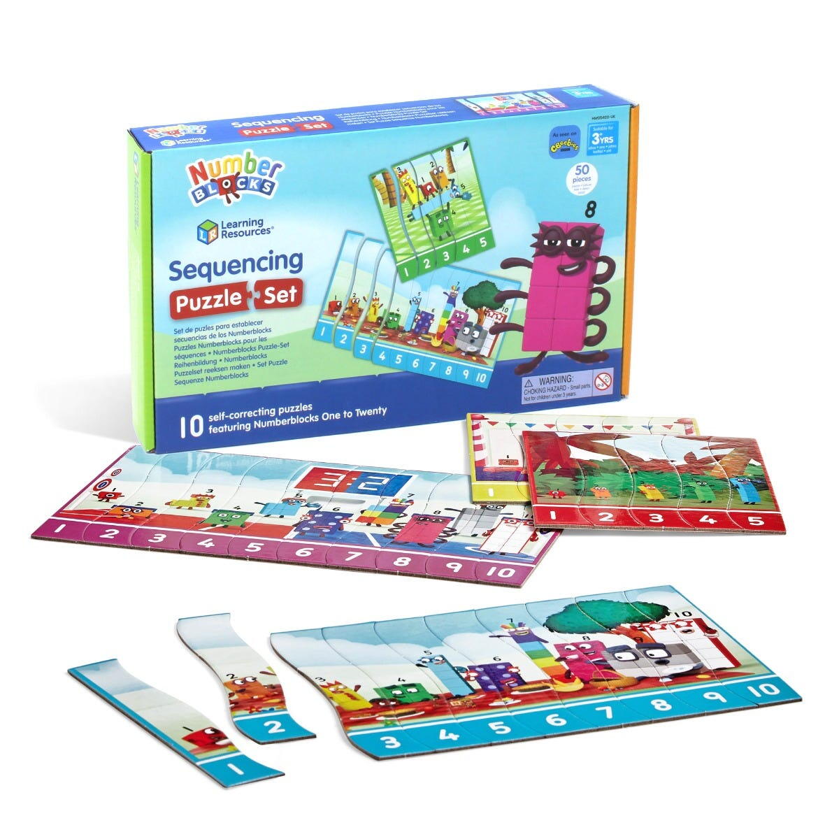 PUZZLE - EXERSAM NUMARATUL DE LA 1 -20 - NUMBERBLOCKS - HAND2MIND (HM95403-UK) - Libelula Vesela - Jucarii