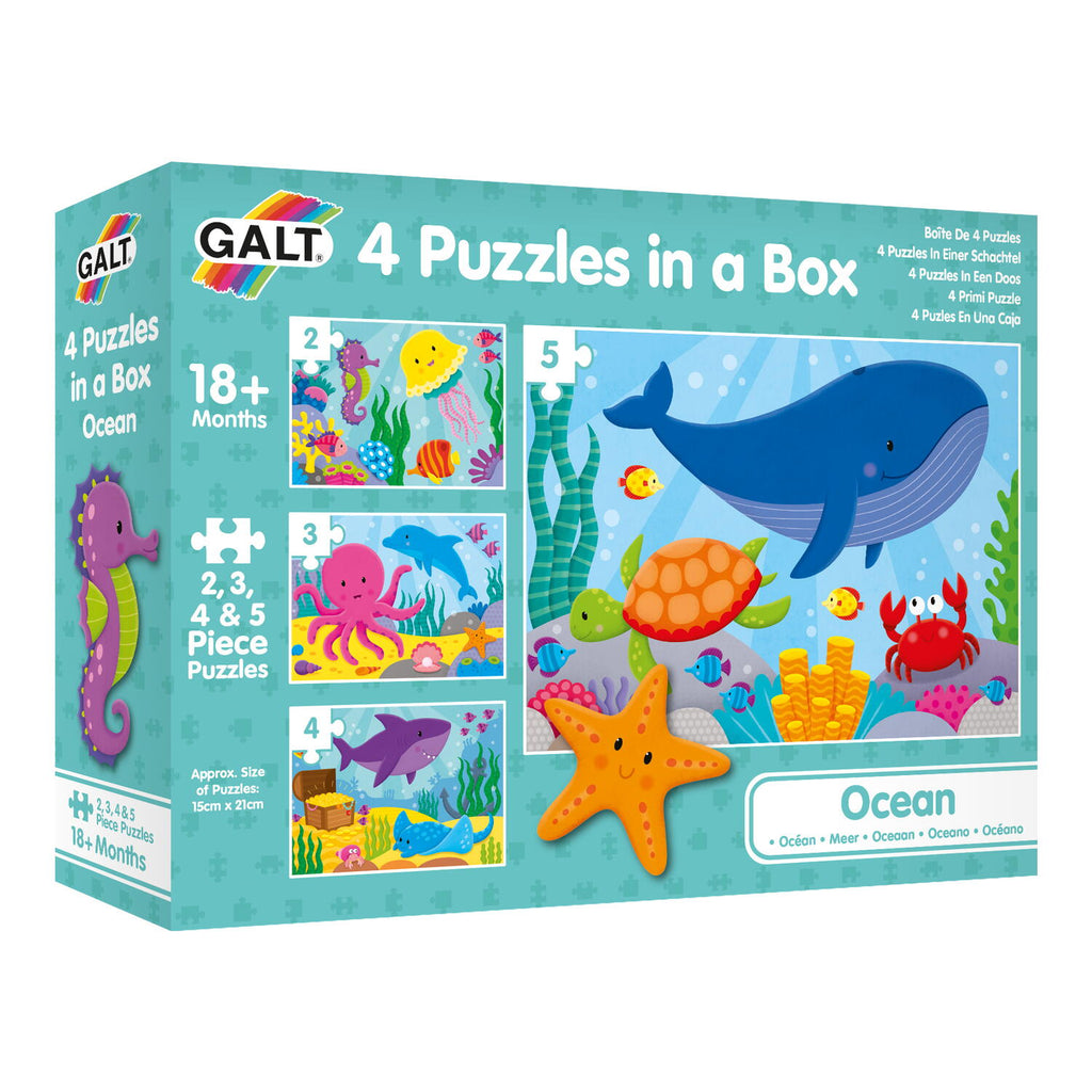SET 4 PUZZLE-URI  - OCEANUL VESEL (2,3,4,5 PIESE) - GALT (1005452) - Libelula Vesela - Jucarii