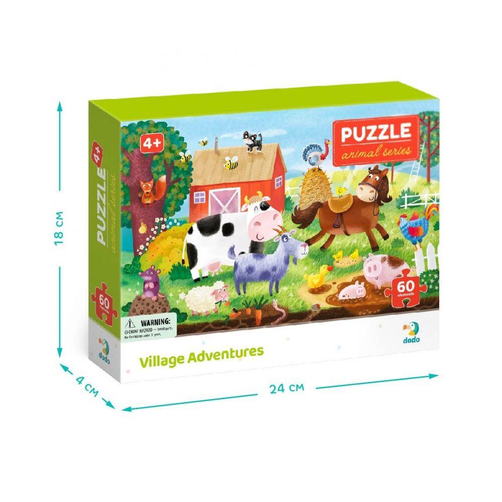 PUZZLE - PERIPETII LA FERMA (60 PIESE) - DODO (DO300377) - Libelula Vesela - Jucarii