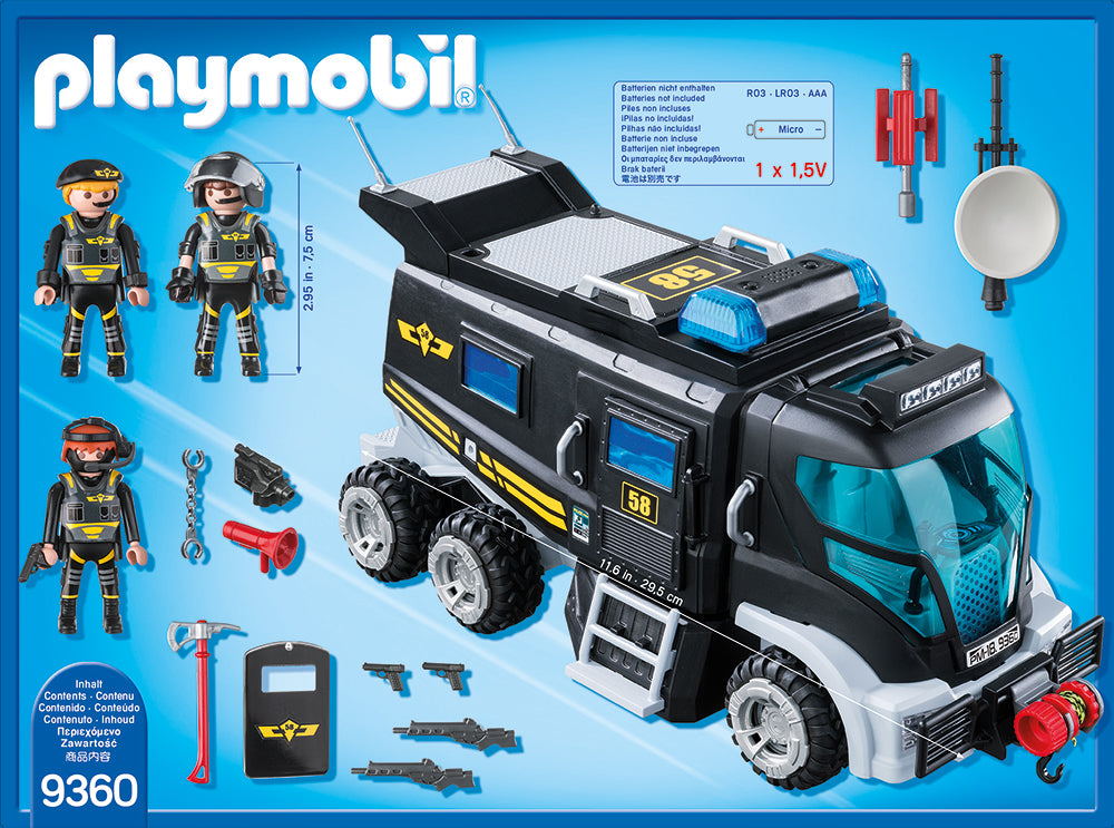 CAMIONUL ECHIPEI SWAT - PLAYMOBIL (PM9360) - Libelula Vesela - Jucarii
