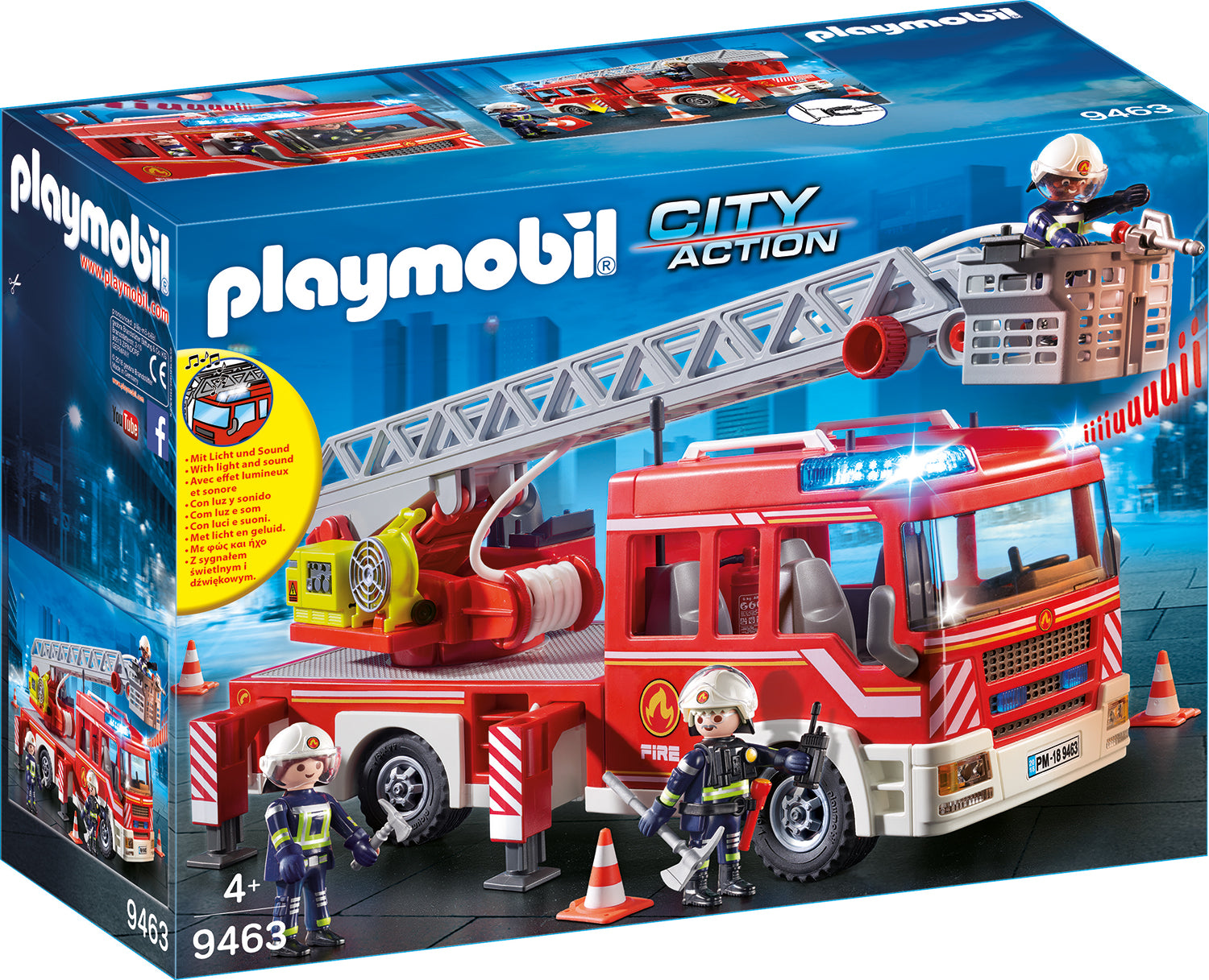 MASINA DE POMPIERI CU SCARA - PLAYMOBIL (PM9463) - Libelula Vesela - Jucarii