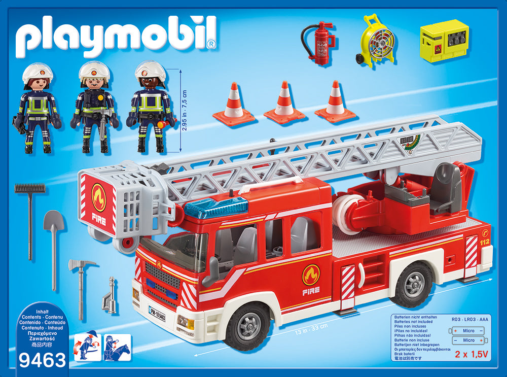MASINA DE POMPIERI CU SCARA - PLAYMOBIL (PM9463) - Libelula Vesela - Jucarii