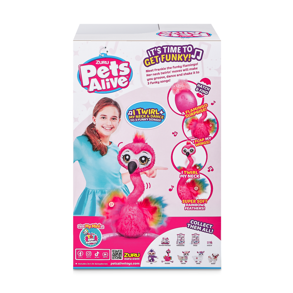 JUCARIE DE PLUS INTERACTIVA FRANKIE FLAMINGO DANSATOR - PETS ALIVE (9522) - Libelula Vesela - Jucarii