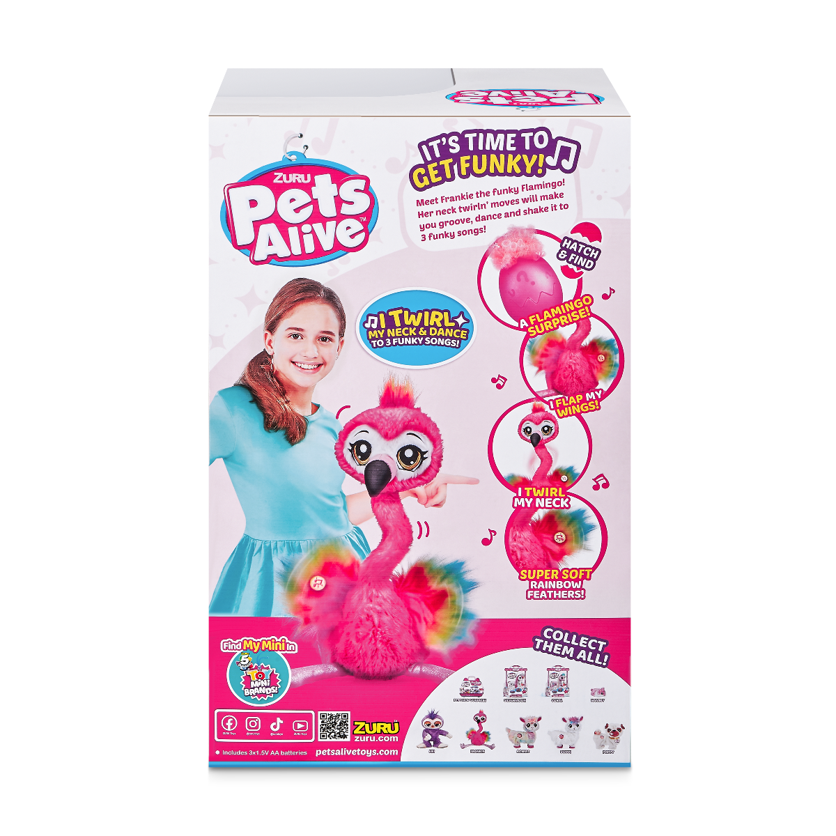 JUCARIE DE PLUS INTERACTIVA FRANKIE FLAMINGO DANSATOR - PETS ALIVE (9522) - Libelula Vesela - Jucarii