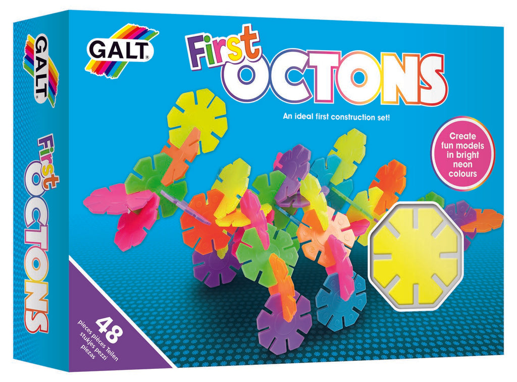 SET DE CONSTRUIT - FIRST OCTONS - 48 PIESE - GALT (A0576L) - Libelula Vesela - Jucarii