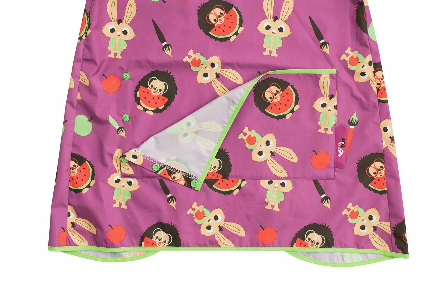 LONG BIB WITH POCKET - HAPPY ANIMALS - TIDY TOT (LLBPP)