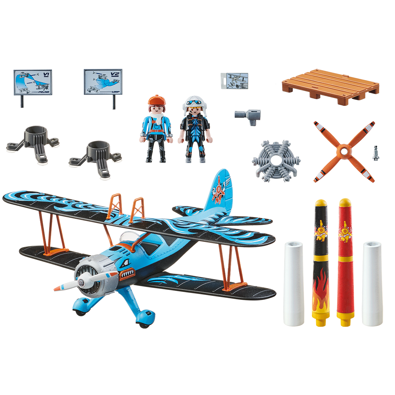 BIPLAN PHOENIX - PLAYMOBIL AIR STUNT SHOW (PM70831) - Libelula Vesela - Jucarii