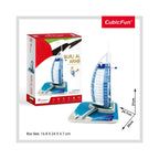 PUZZLE 3D BURJ AL ARAB (NIVEL MEDIU 46 PIESE)  - CUBICFUN (CUC065H) - Libelula Vesela - Jucarii
