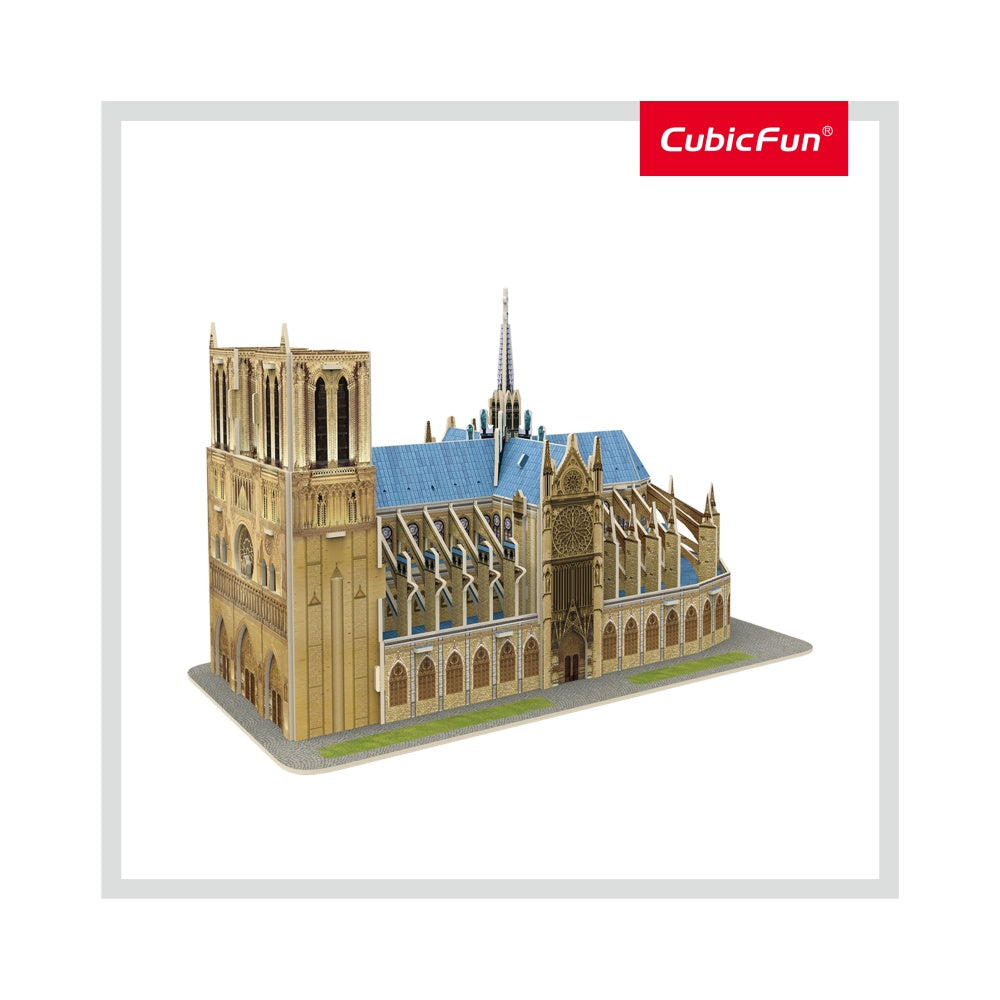 PUZZLE 3D NOTRE DAME (NIVEL MEDIU 53 PIESE)  - CUBICFUN (CUC242H) - Libelula Vesela - Jucarii